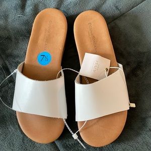 Donna Toscana white and wood sandal clog size 7.5 nwt